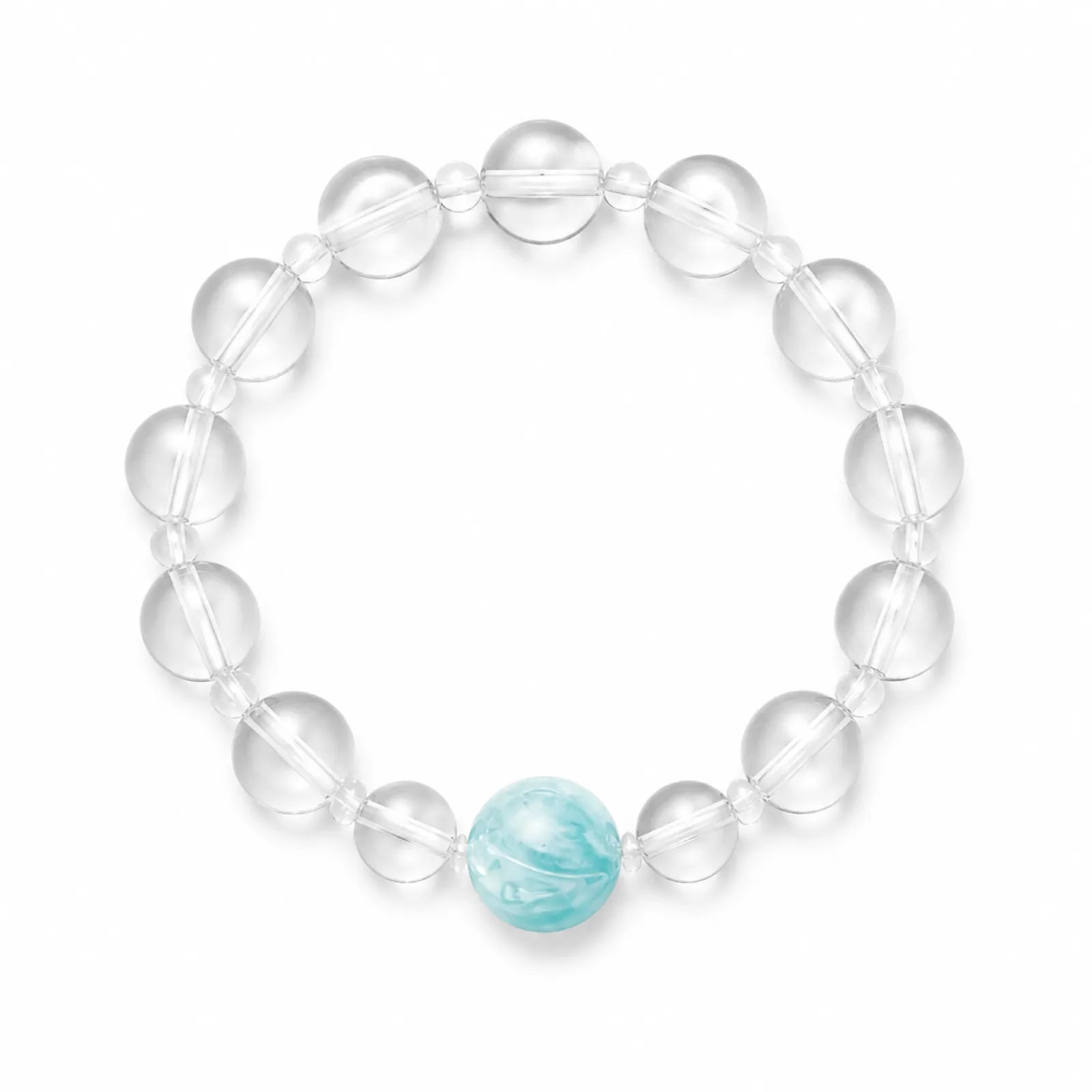 Clear Quartz & Blue Sapphire Bracelet - on white background