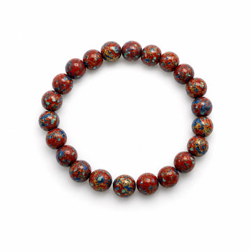 Chinese Lacquerware Beaded Bracelet - Jujube Red