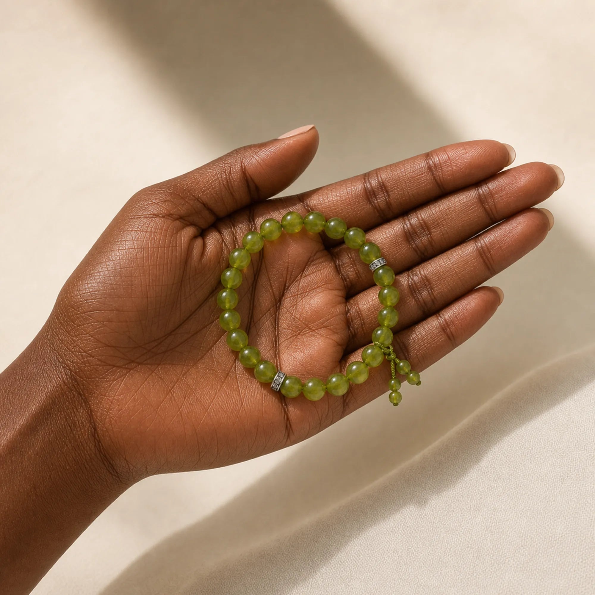 Natural Jade Beaded Bracelet