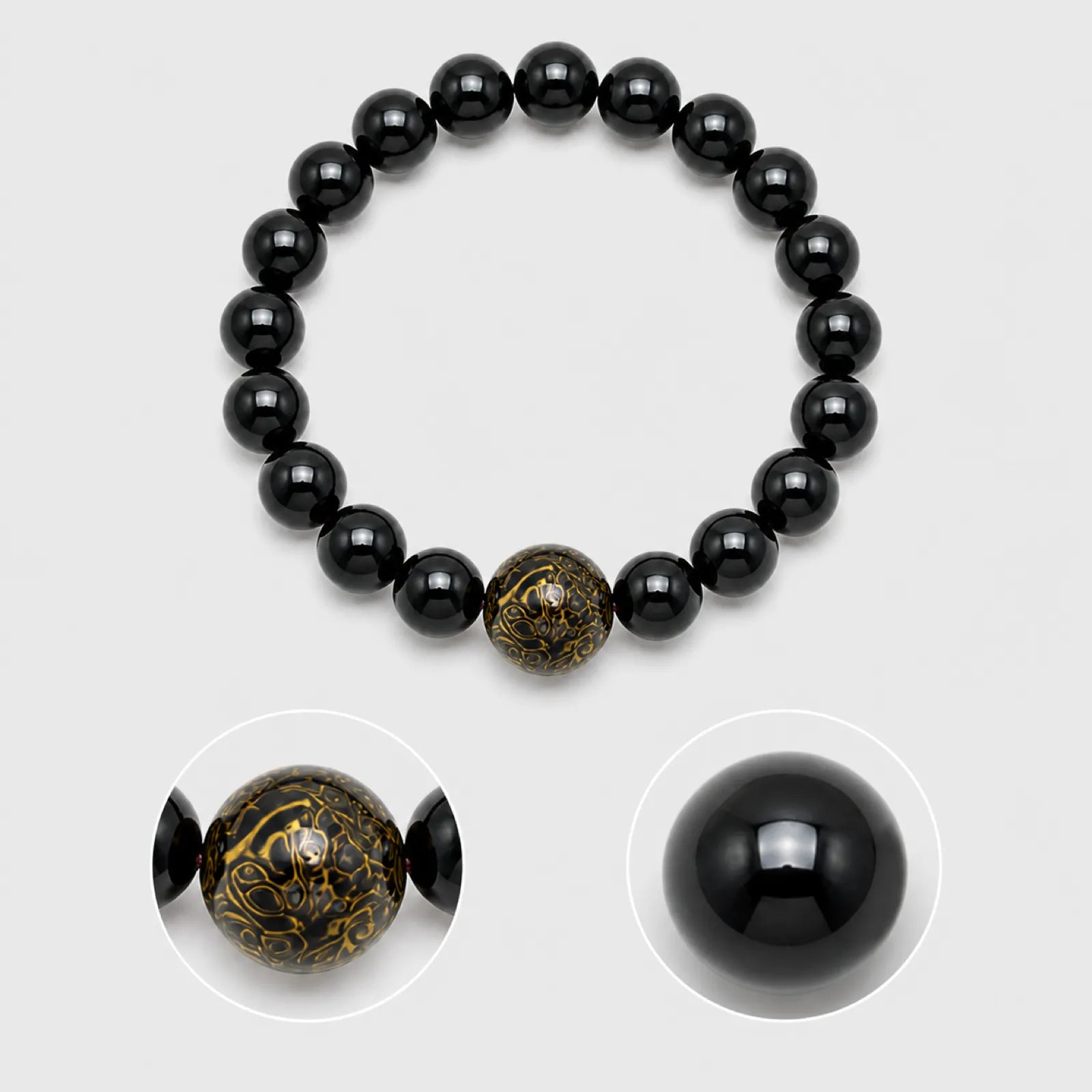 Urushi Lacquer & Black Onyx Beaded Bracelet - 02 multi angle 2 11zon 84914998 46d5 4a59 ab27 5f8819995df