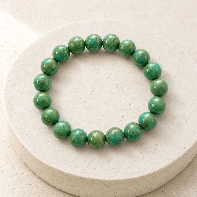Chinese Lacquerware Beaded Bracelet - Turquoise