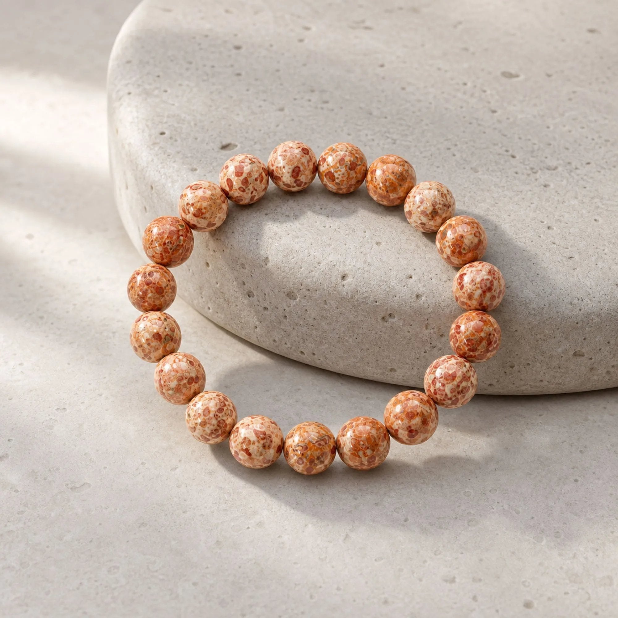 Chinese Lacquerware Beaded Bracelet - Amber