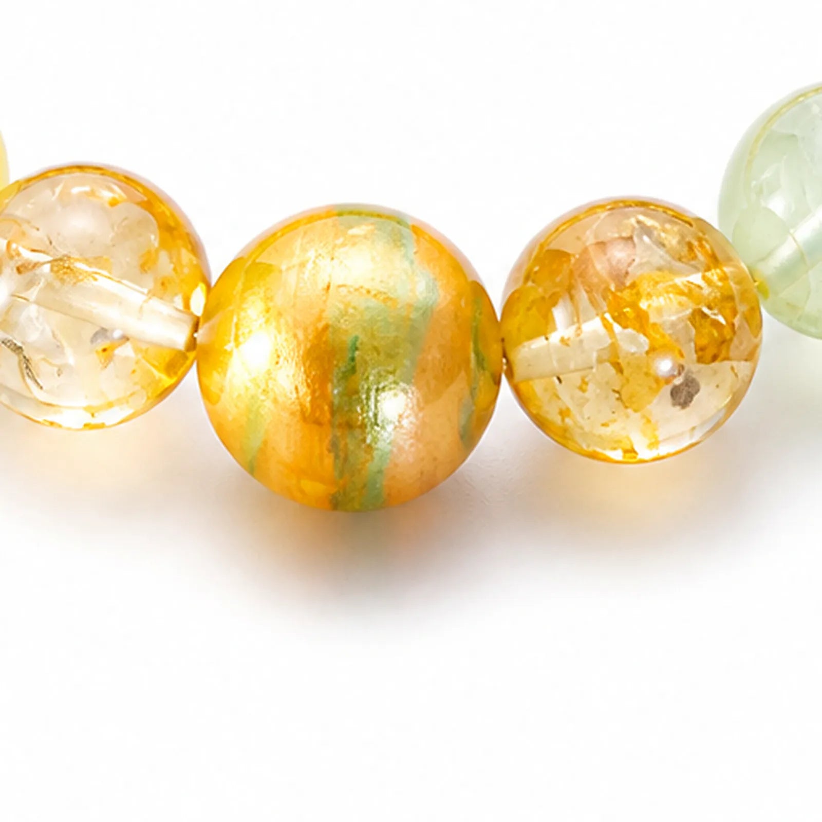 Citrine & Green Phantom Quartz Mixed Bracelet - detail view
