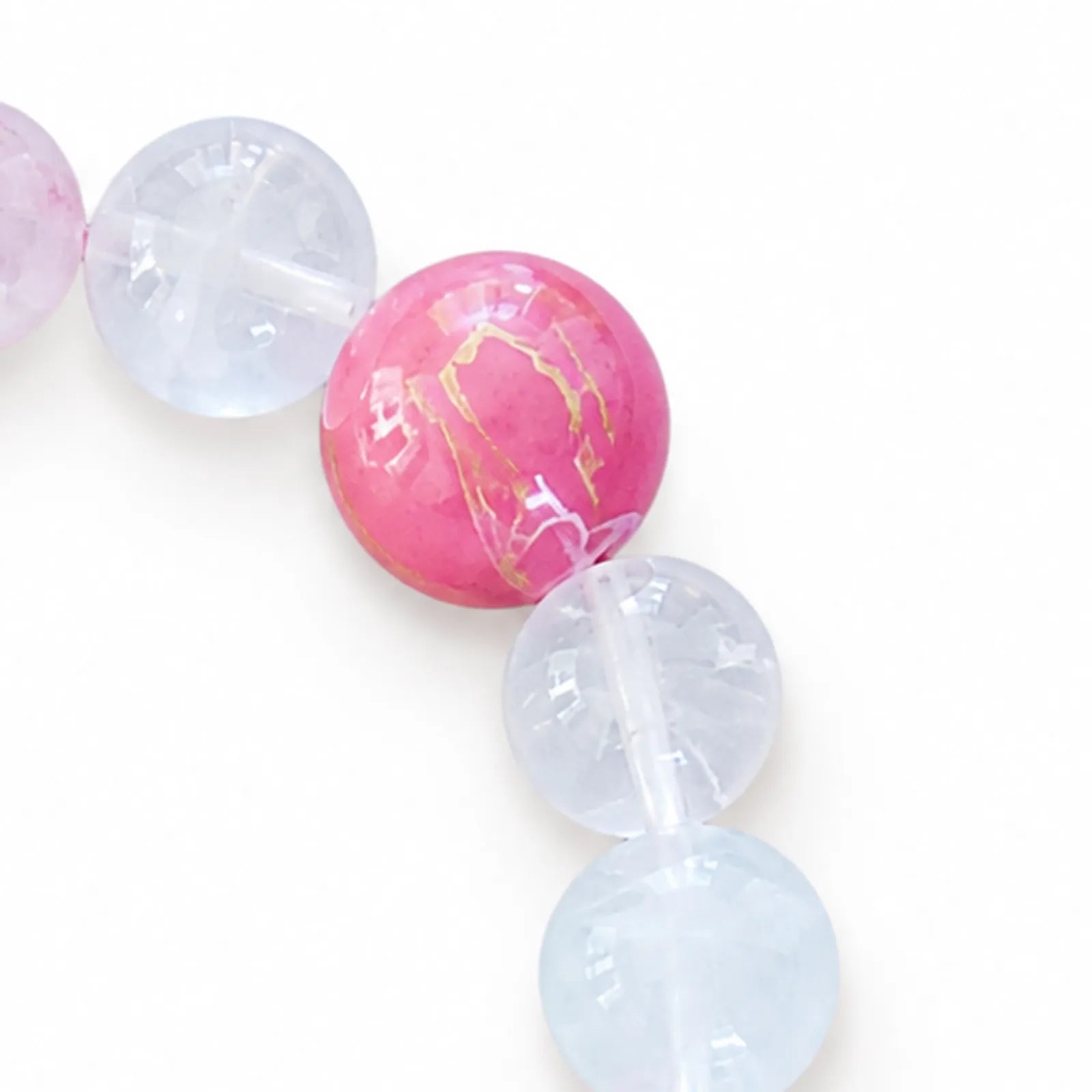 Rose Quartz Series Mixed Crystal Bracelet - detail view
