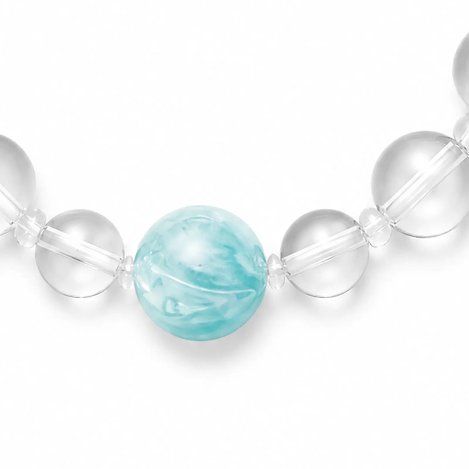 Clear Quartz & Blue Sapphire Bracelet - detail view