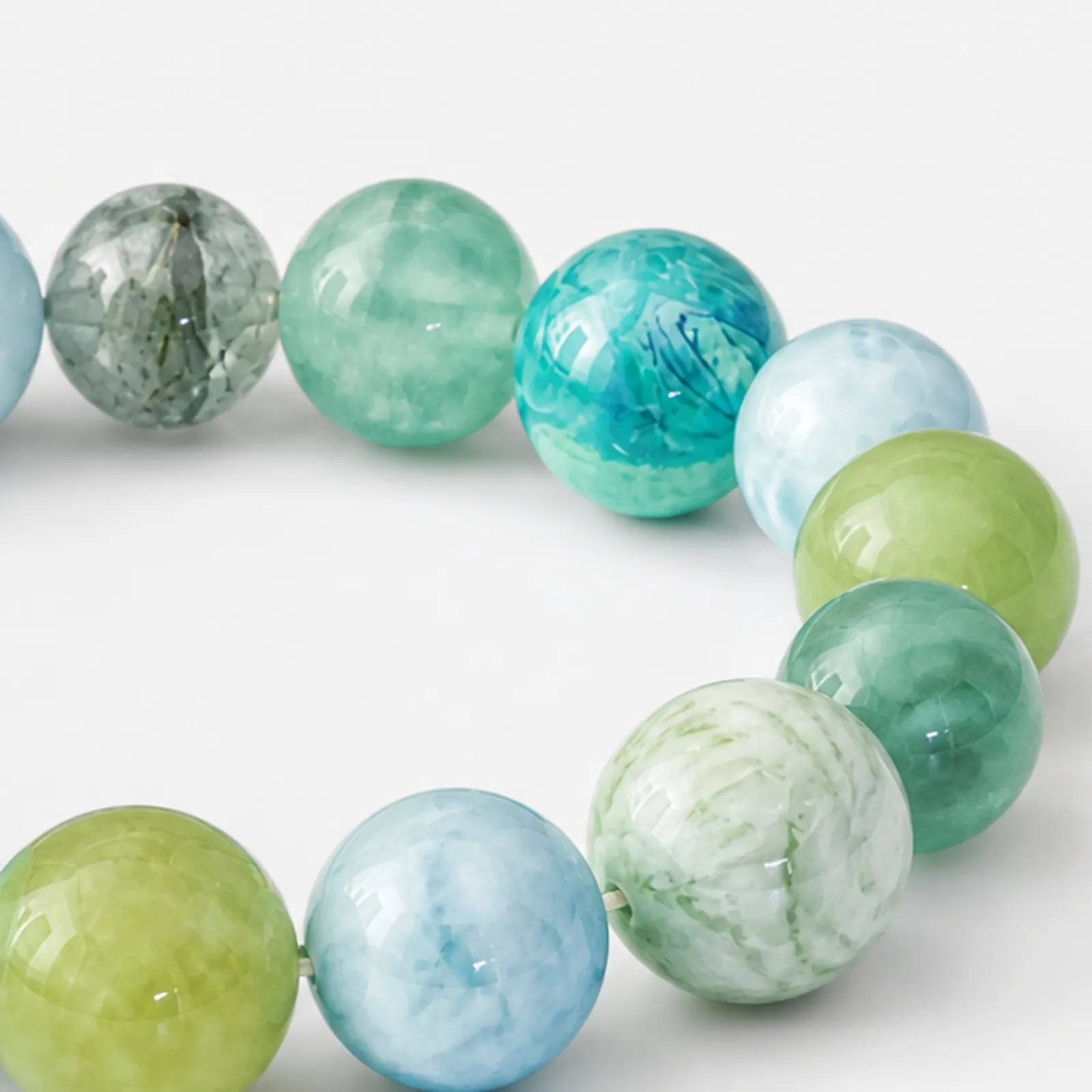 Multi-Gemstone Green Tones Bracelet - detail view 2