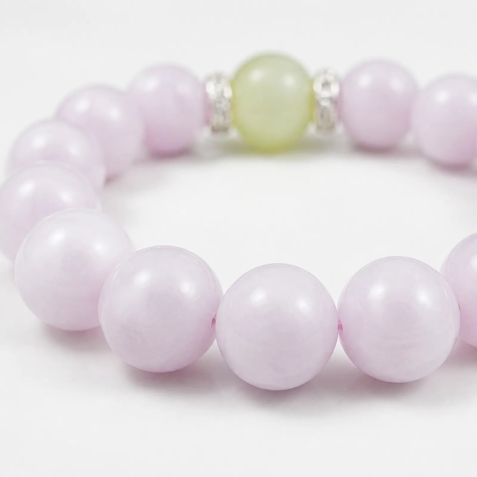 Natural Bead Bracelet with Citrine Focal Bead & Crystal Spacers - detail view 2