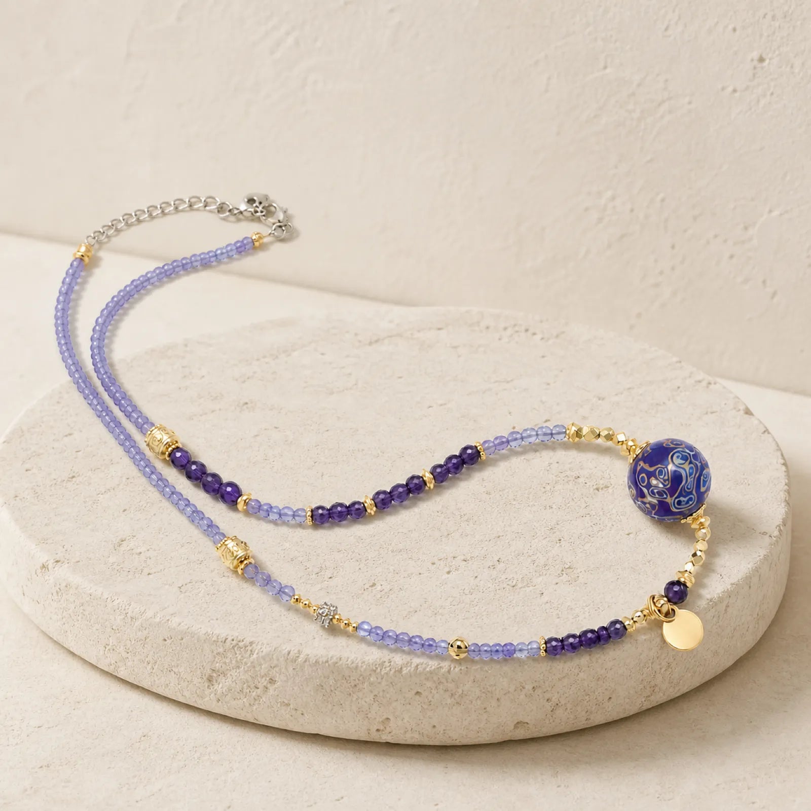 Lacquerware & Amethyst Beaded Necklace with 18K Gold Accents - 05 modern minimal 5 11zon 836b7764 3633 4069 845a 0d4befe67dd