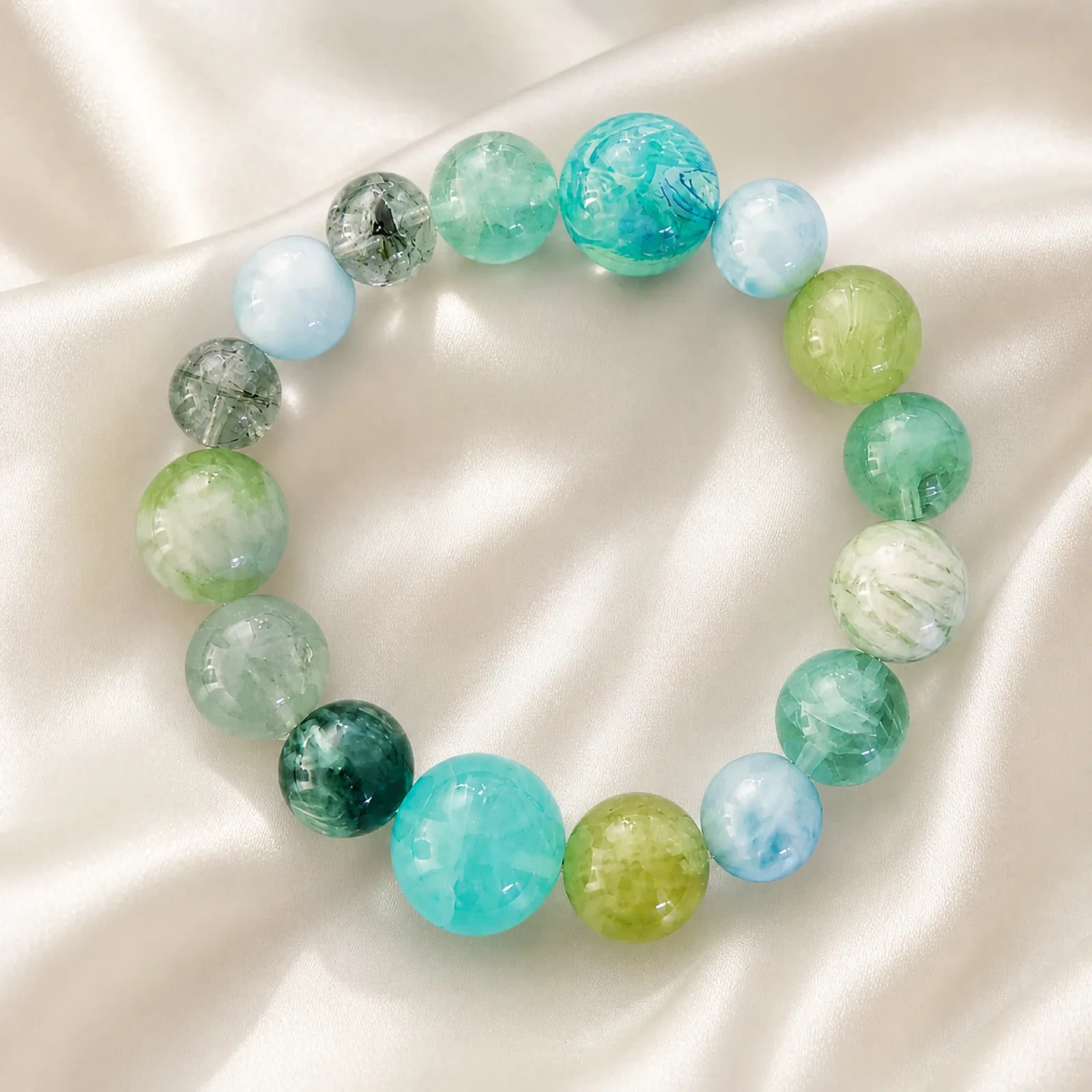 Multi-Gemstone Green Tones Bracelet - 06 ivory silk 6 11zon bb835963 59ba 4b63 a91a 79161fe3c53f