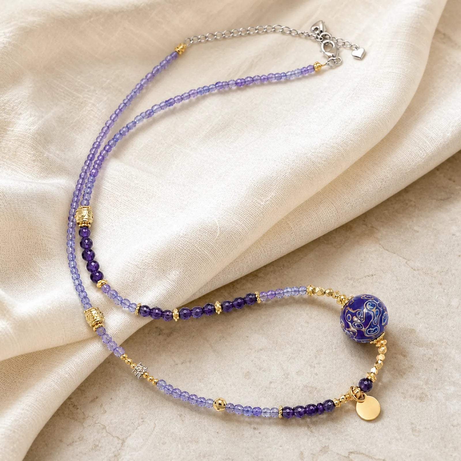 Lacquerware & Amethyst Beaded Necklace with 18K Gold Accents - 06 natural silk 6 11zon 2c64bbc0 93ef 4e72 b5e5 f49ae7ddb1b