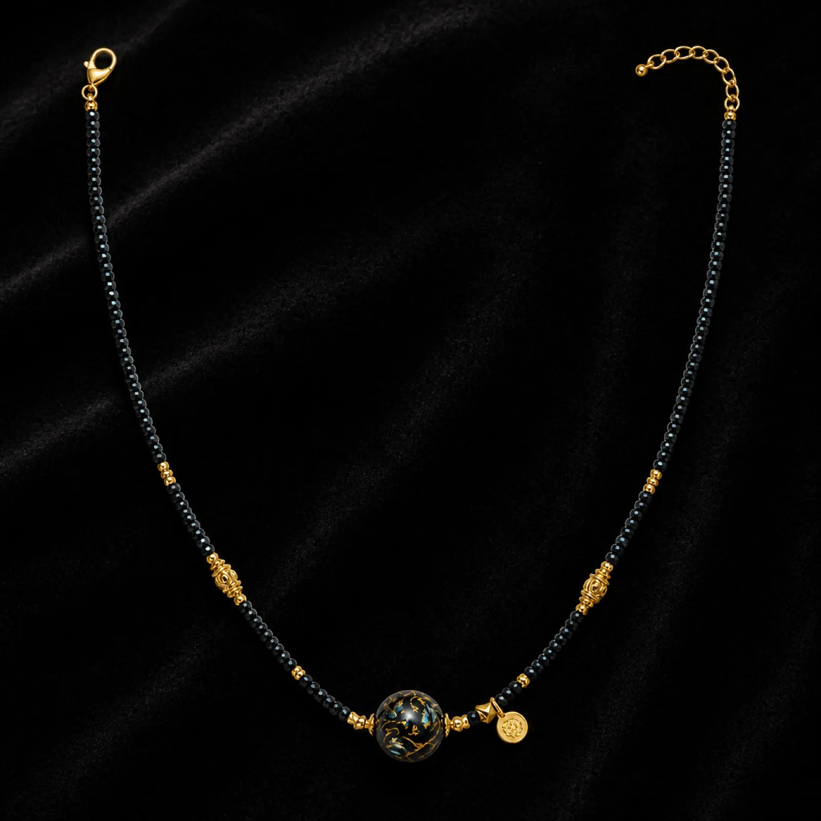 Urushi & 18K Gold Black Spinel Necklace - 07 premium dark 7 11zon 50377f07 acef 47b9 a7c1 1ceebd3733a