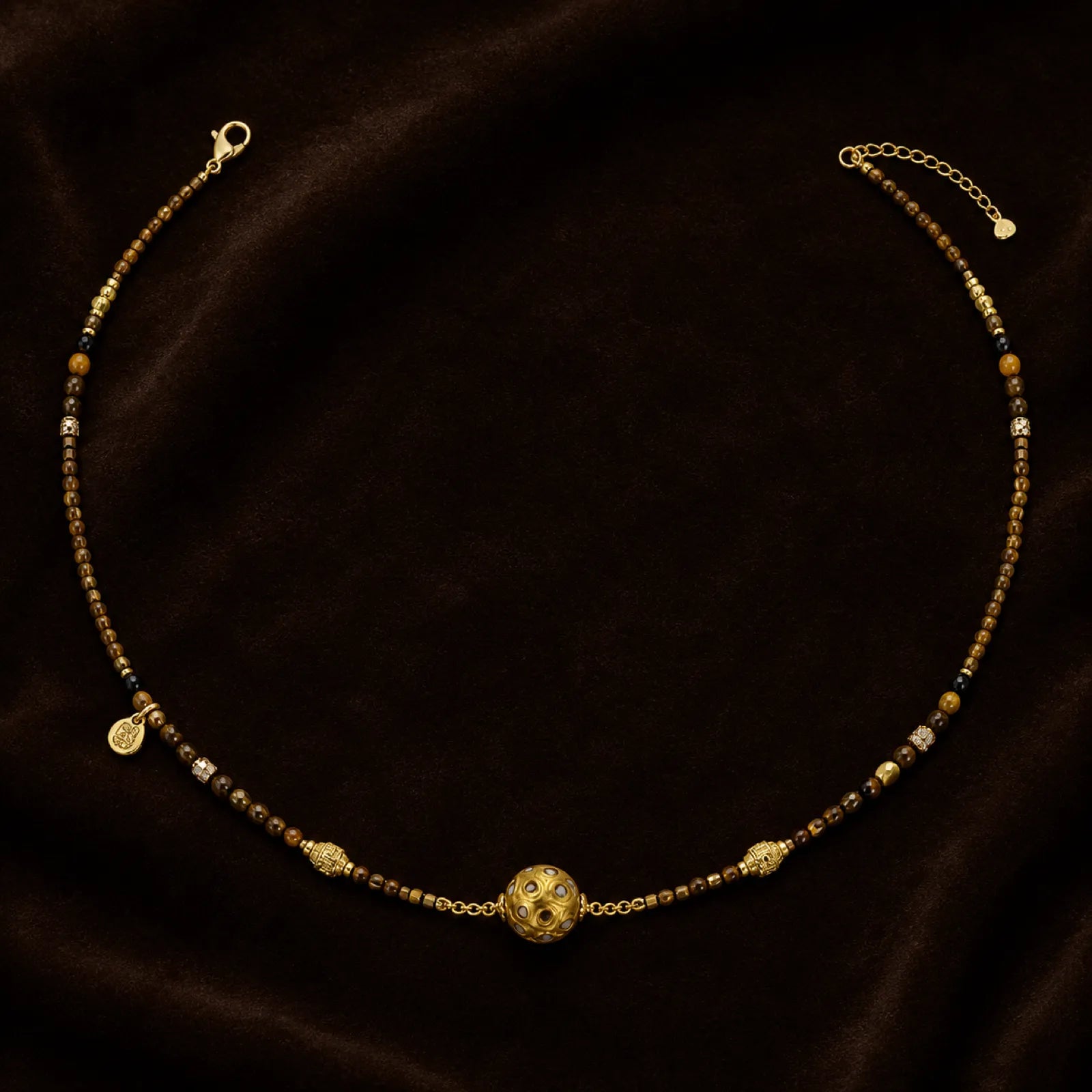 Urushi & 18K Gold Tiger's Eye Necklace - 07 premium dark 7 11zon 65f85433 9481 4475 bc37 dc19b6ab947a