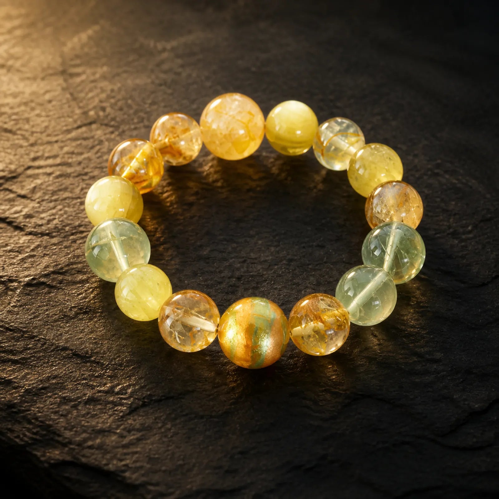 Citrine & Green Phantom Quartz Mixed Bracelet - 07 premium dark 7 11zon 9114d393 a4f2 414f b208 c25293aa43d