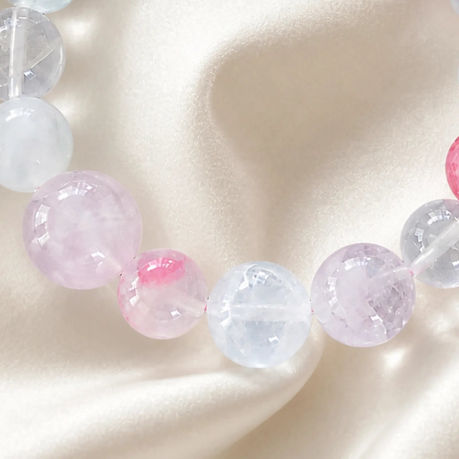 Rose Quartz Series Mixed Crystal Bracelet - detail view 4