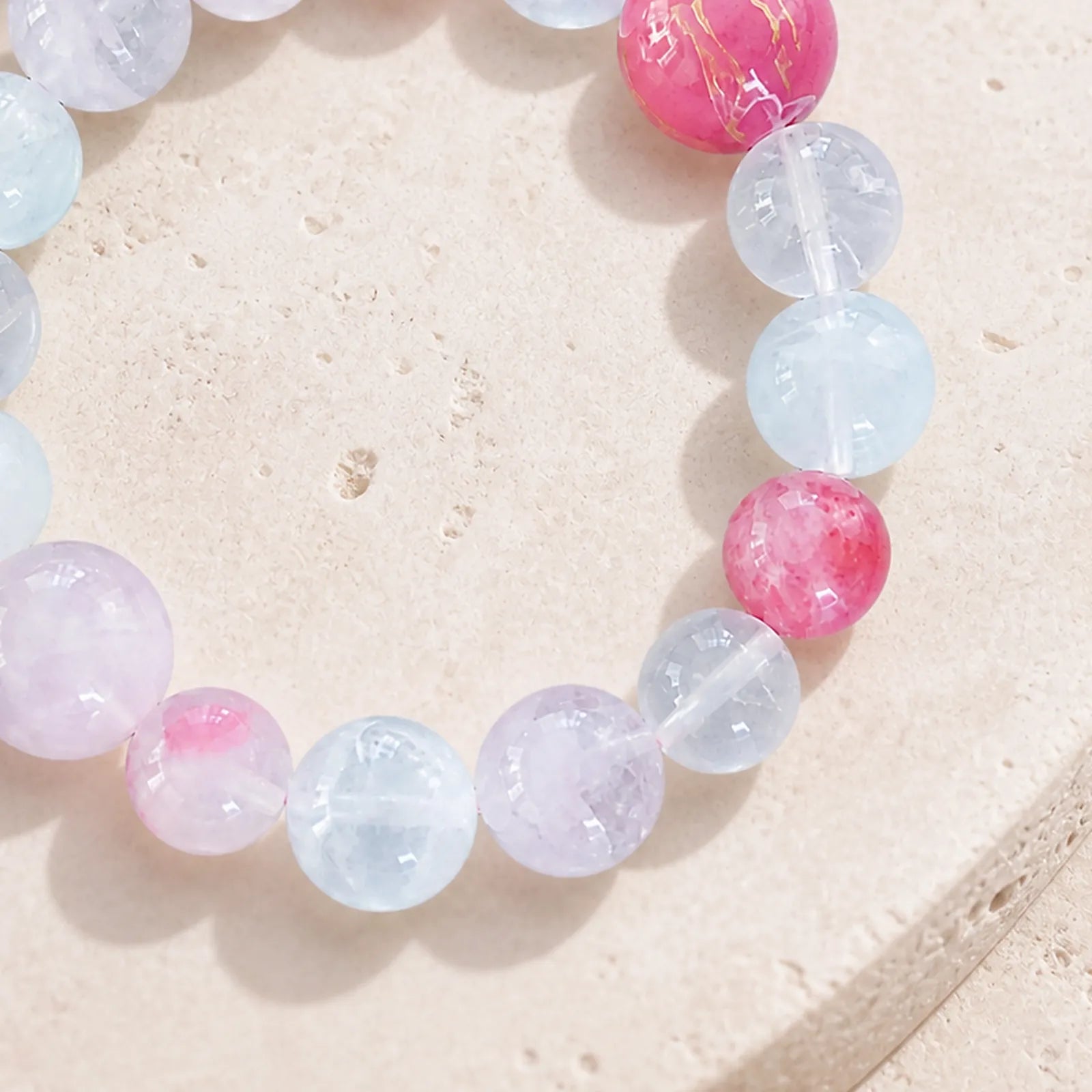Rose Quartz Series Mixed Crystal Bracelet - detail view 5