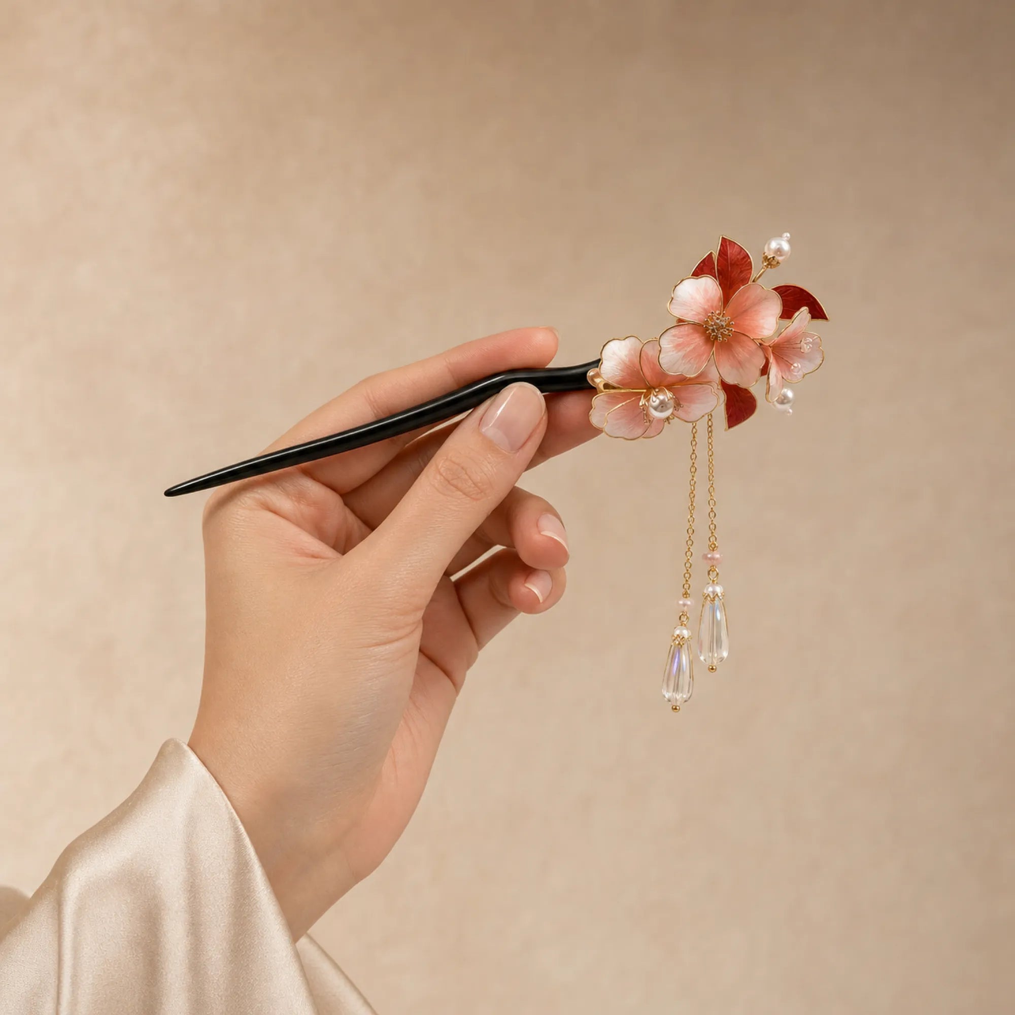 Maple Leaf Velvet Hair Pin | Rong Hua Collection