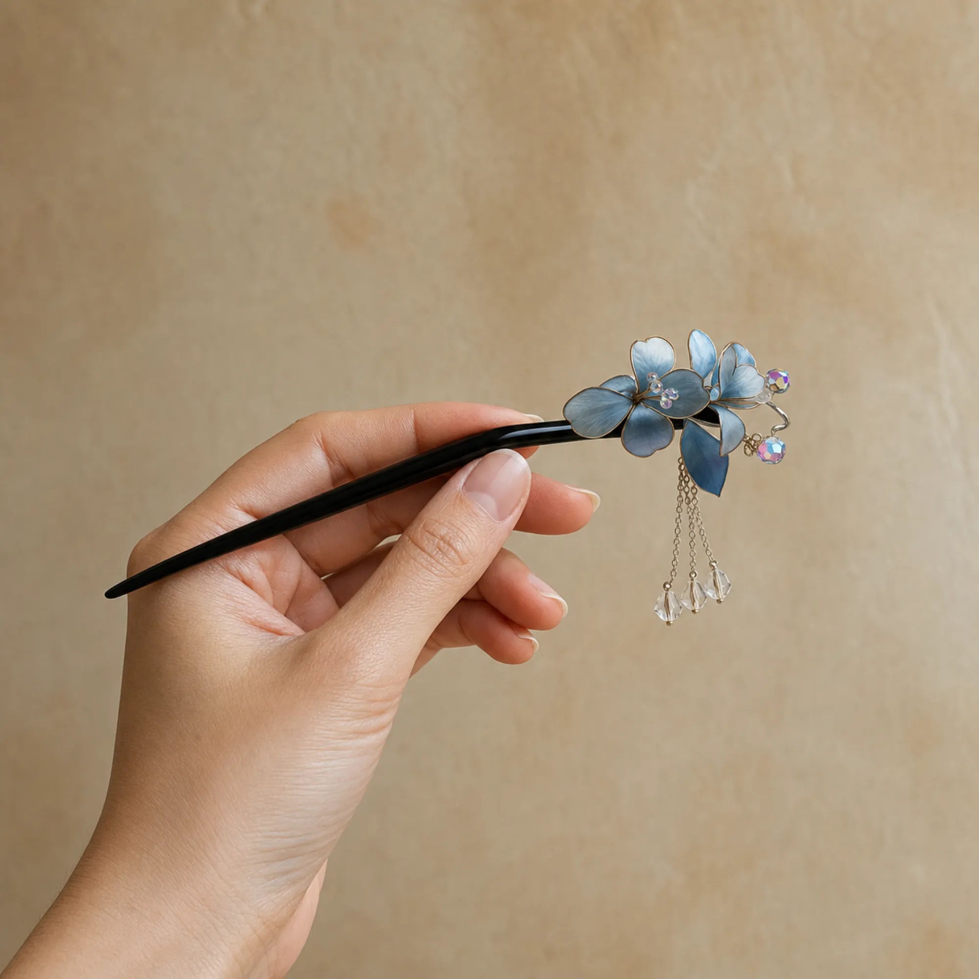 Spring Blossom Velvet Hair Pin & Earring Set | Rong Hua Collection